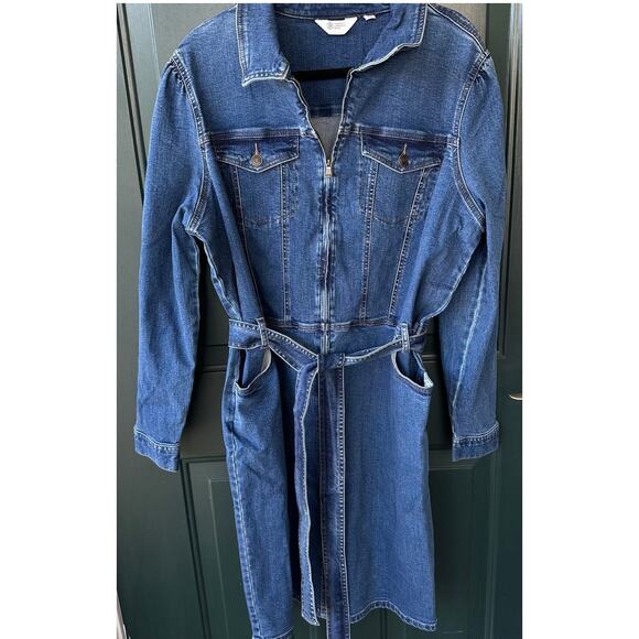 NEW Candace Cameron Bure QVC Denim Zip Front Dress 20 Plus Size Fall Casual Chic - Picture 4 of 11